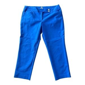 Anne Klein women’s dress pants with pockets bright blue gold accents size 16